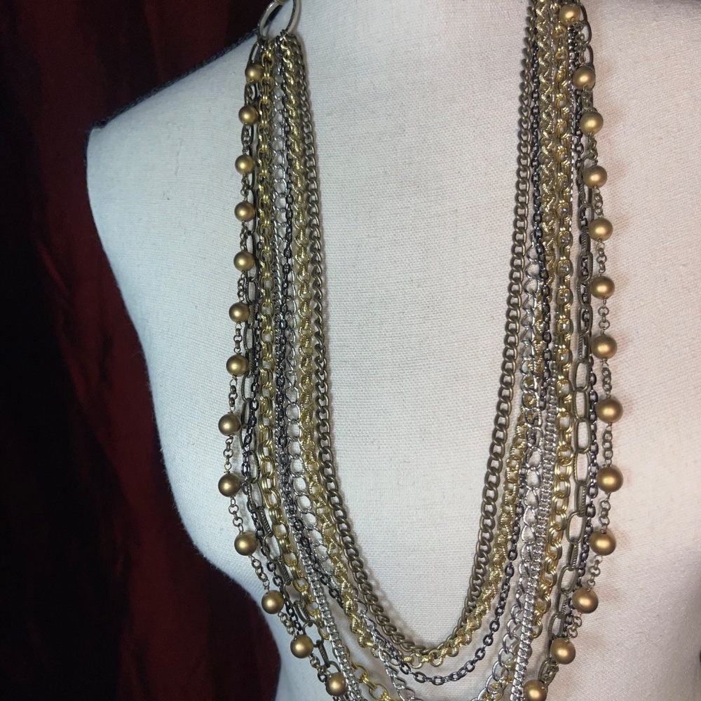 Talbots Long Multi Metal Chain Necklace